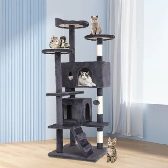 FDW 54/62/70/81 in Cat Tree Tower​​ Multi-Level Scratching Post & Play House for Indoor Cats/Kittens image {1}