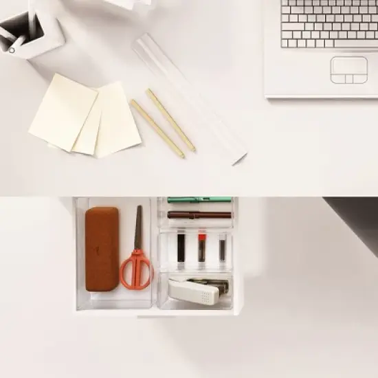 Sorbus Clear Drawer Organizer Set, Multi-Purpose Bins for office supplies, craft materials, and more image {1}