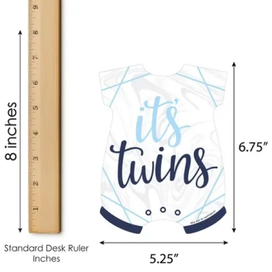 Big Dot of Happiness It&rsquo;s Twin Boys - Picture Bingo Cards and Markers - Blue Twins Baby Shower Shaped Bingo Game - Set of 18 image {3}