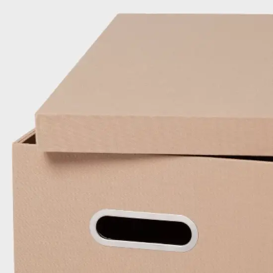 Canvas File Box Light Brown - Brightroom&trade;: Desk Organizer, Office Storage, Polyester Canvas, image {2}