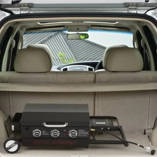 RoyalGourmet Portable 3-Burner Gas Griddle PD3001TG Black image {9}