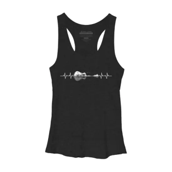 Women's Design By Humans Nature Guitar Heart Beat By Maryedenoa Racerback Tank Top image {8}