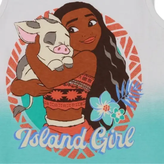 Disney Moana Princess Frozen Ariel Minnie Mouse Baby Girls Tank Top and French Terry Shorts Infant to Little Kid image {4}