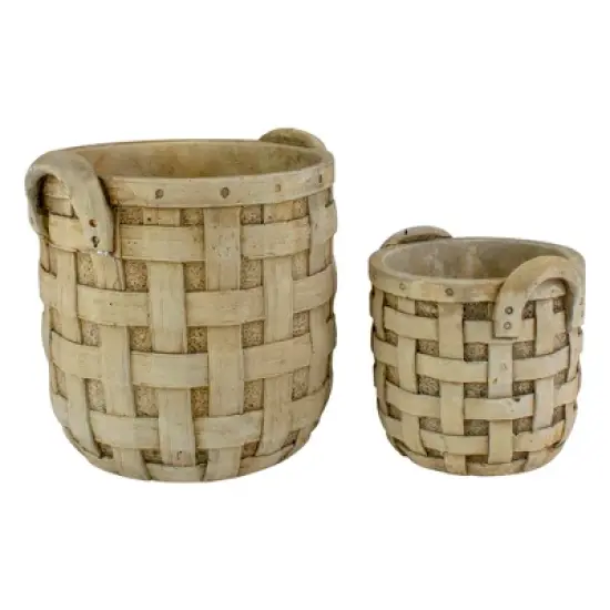 Napa Home & Garden Set of 2 Beige Tobacco Basket Planter Set 9.5" image {3}