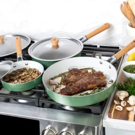 Nordic Ware Cardamom&trade; 6 Piece Nonstick Frying Pan Set with Lids image {3}