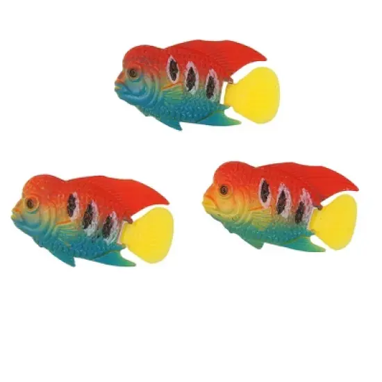 Unique Bargains Plastic Floating Fish Aquarium Oranment Multicolor 3 Pcs image {2}