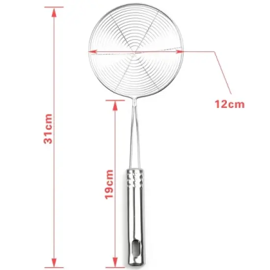 Unique Bargains Stainless Steel Mesh Colander Sieve Kitchen Ladle 4.7" Dia Strainers Silver Tone image {4}