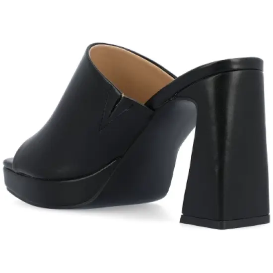 Journee Collection Womens Ezzlynn Structured Heel Slip On Platform Sandals image {6}