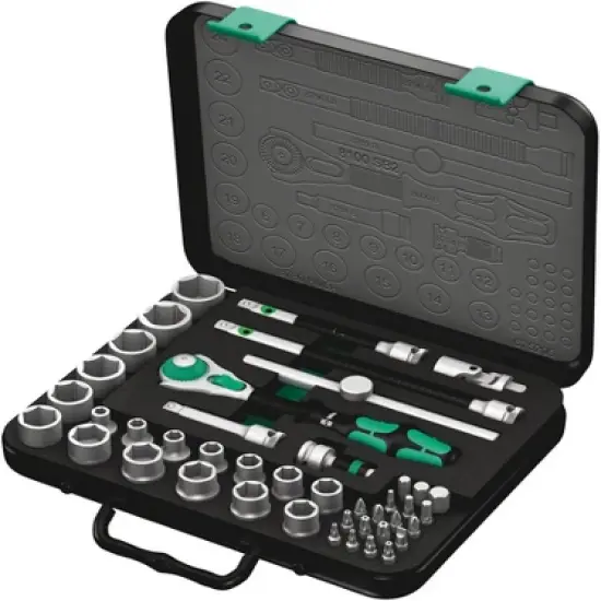 Wera 8100 SB 2 Zyklop Speed Ratchet Set, 3/8" Drive, Metric image {1}