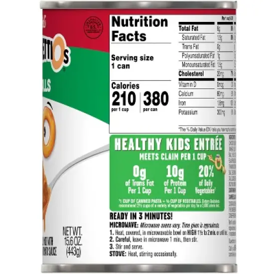 SpaghettiOs Canned Pasta with Meatballs - 15.6oz image {8}