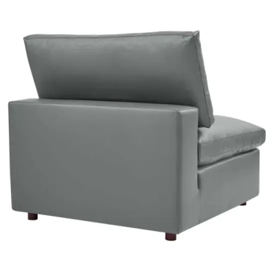 Commix Down Filled Overstuffed Vegan Leather 4 Seater Sofa - Modway image {4}
