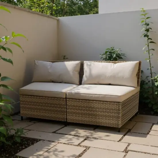 YARDSIGHT Outdoor Wicker Loveseat with All-Weather Cushions  Perfect for Patio & Garden image {5}
