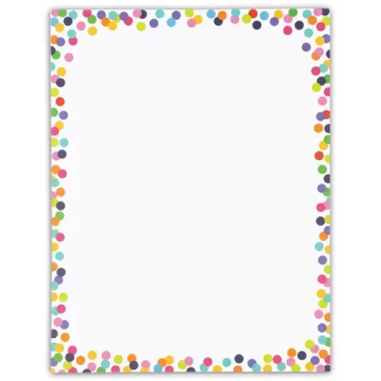 Pipilo Press 96 Sheets of Confetti Stationery Paper for Writing Letters, Invitations with Decorative Border, 8.5 x 11 In image {5}