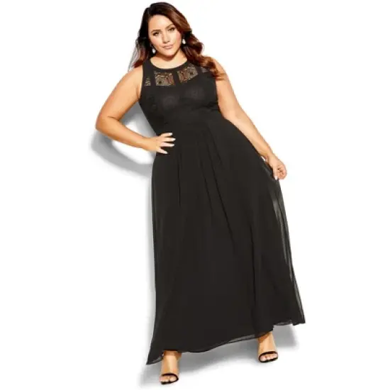 Women's Plus Size Paneled Bodice Maxi Dress - black | CITY CHIC image {4}