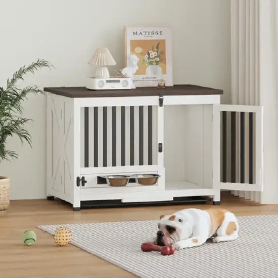 33-Inch Dog Kennel Portable Solid Wood Dog Cage image {12}