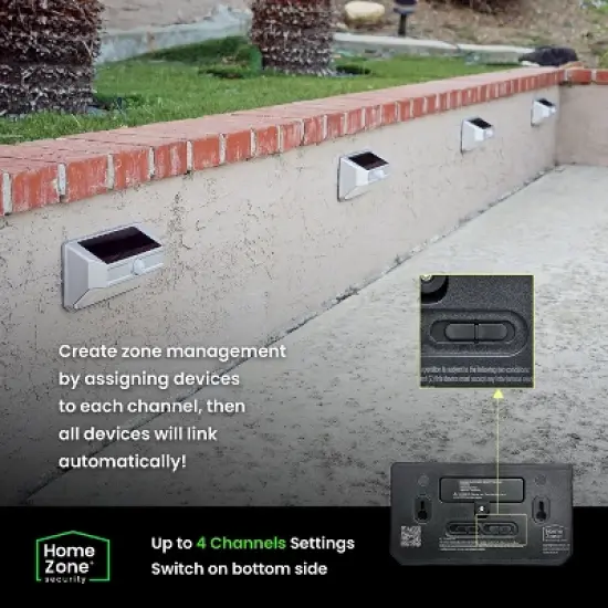 Home Zone Security&reg; Mesh-Linkable Solar SMD LED Security Wall Light, 800 Lumens, 4 Pack in Black image {6}