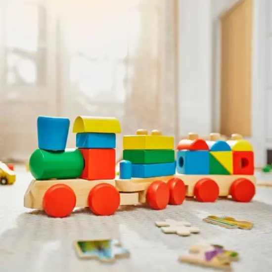 Melissa & Doug Stacking Train - Classic Wooden Toddler Toy (18pc) image {8}