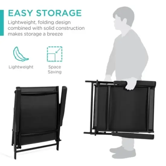 Best Choice Products Set of 2 Outdoor Patio Chaise Lounge Chair Adjustable Folding Pool Lounger w/ Steel Frame image {3}