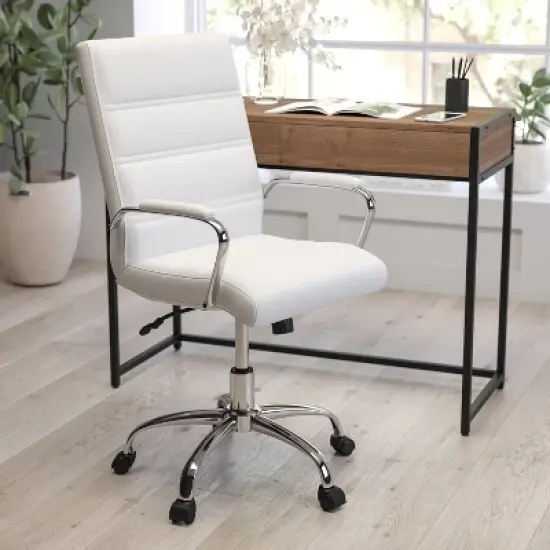 Merrick Lane Contemporary Mid-Back Home Office Chair with Padded Arms image {1}
