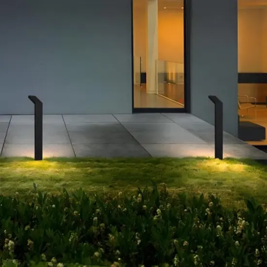 C Cattleya 21" Low-voltage Black Aluminum LED Landscape Path Lights with Frosted Glass Shade(4-Pack) image {3}