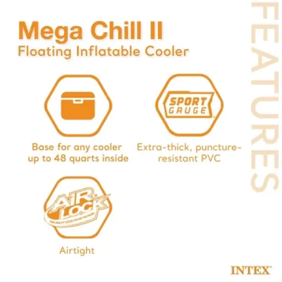 Intex Inflatable Mega Chill II 72 Can Beverage Cooler Float with Lid, 2 Pack image {2}
