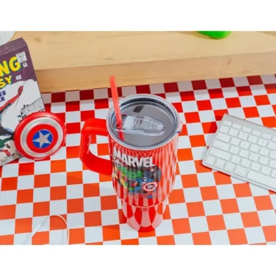 Silver Buffalo Marvel Comics The Avengers 40-Ounce Red Stainless Steel Tumbler With Handle image {7}