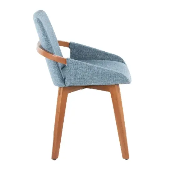LumiSource Cosmo Chair Walnut Bamboo/Blue Noise Fabric image {1}