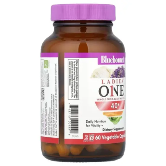 Bluebonnet Nutrition Ladies' ONE&reg; 40+, Whole Food-Based Multiple, 60 Vegetable Capsules image {3}