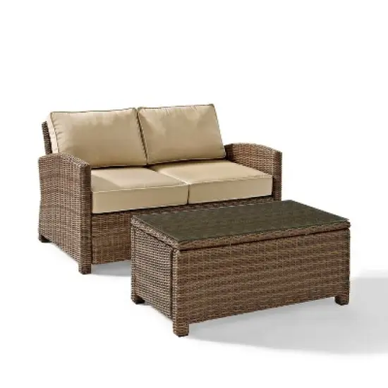 Bradenton Outdoor Wicker Sofa & Coffee Table Set - Crosley
 image {9}