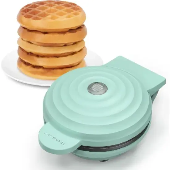 Crownful Mini Waffle Maker Machine, 4 Inch Chaffle Maker with Compact Design（Green） image {9}