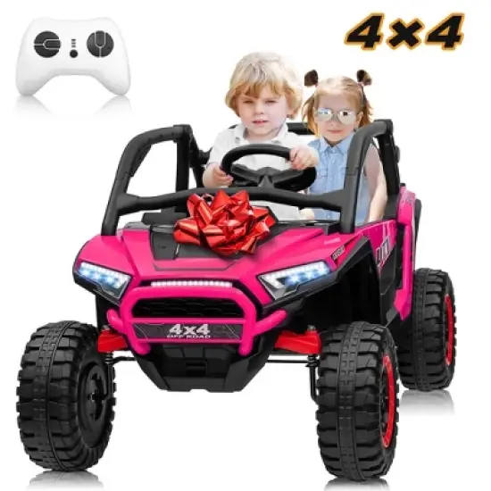 JOYRACER 24V 2 Seater 4WD Ride-On UTV for Kids with Remote Control, 4&times;100W Motors, 3 Speeds & Bluetooth, XL Seats Electric Off-Road UTV image {13}