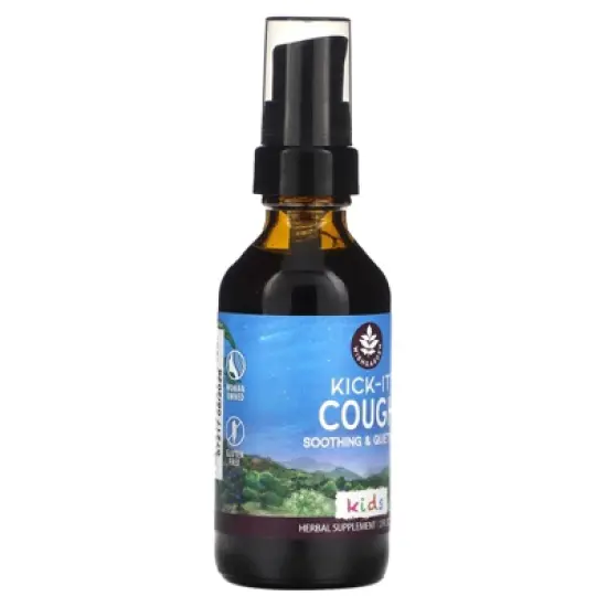 WishGarden Herbs Kids, Kick-It Cough Soothing & Quieting, 2 fl oz (59 ml) image {3}
