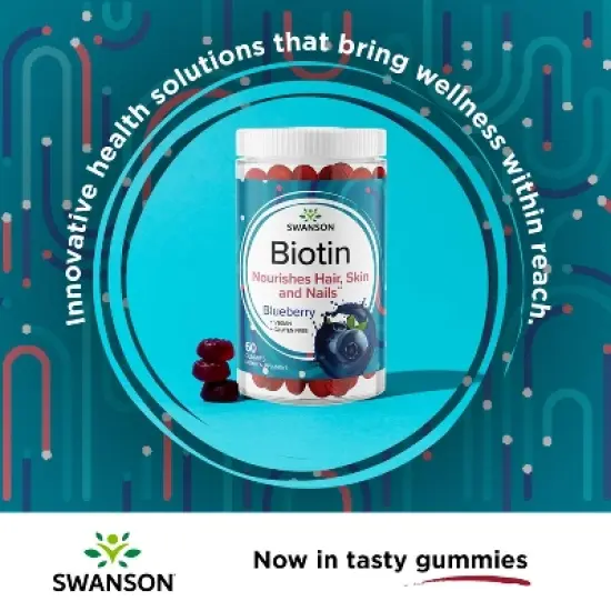 Swanson Biotin Gummies - Blueberry 2,500 mcg 60 Gummies image {2}