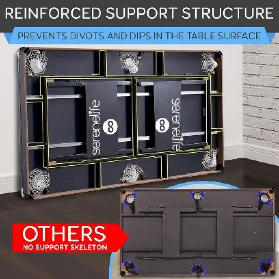 SereneLife SLPLTB76RD 76" Portable and Foldable Pool Table with Accessory Kit (Red) image {5}