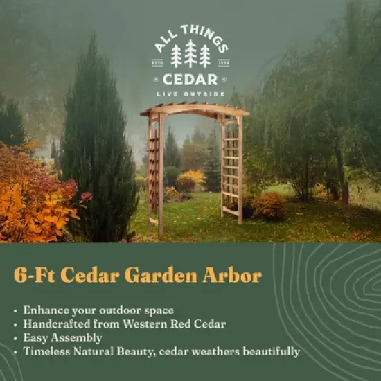 All Things Cedar Pagoda Arbor Garden Arch Trellis for Climbing Plants, Transform Garden or Patio Spaces, Made from Premium Western Red Cedar image {1}