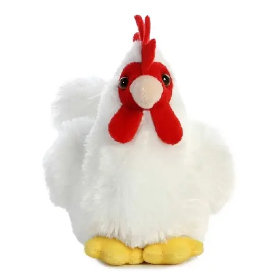 Aurora Small Chicken Mini Flopsie Adorable Stuffed Animal White 8" image {1}
