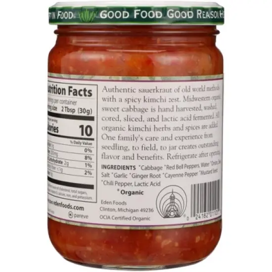 Eden Foods Organic Kimchi Sauerkraut - Case of 12/18 oz image {2}