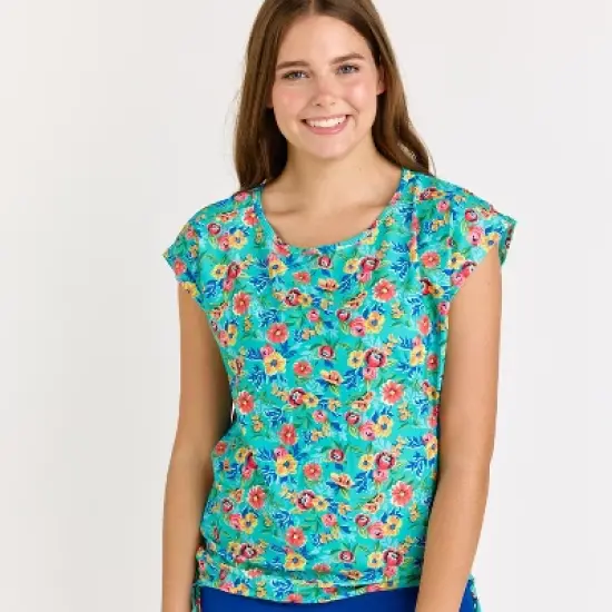 Calypsa Womens Daphne Loose Fit Swim Top image {5}