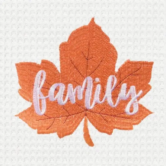 C&F Home "Family" Leaf Embroidered Waffle Weave Kitchen Autumn Dishtowel image {3}