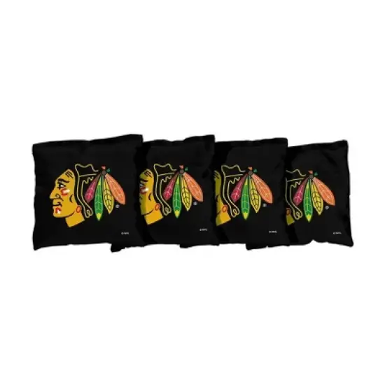 NHL Chicago Blackhawks Corn-Filled Cornhole Bags Black - 4pk image {1}