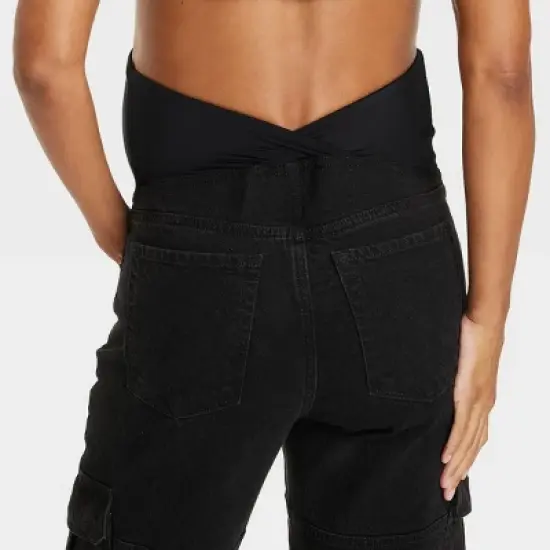 Over Belly 90's Straight Maternity Jeans - Isabel Maternity by Ingrid & Isabel&trade; image {4}