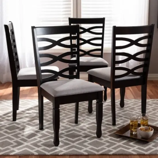 4pc Lanier finished Wood Dining Chairs - Baxton Studio image {1}