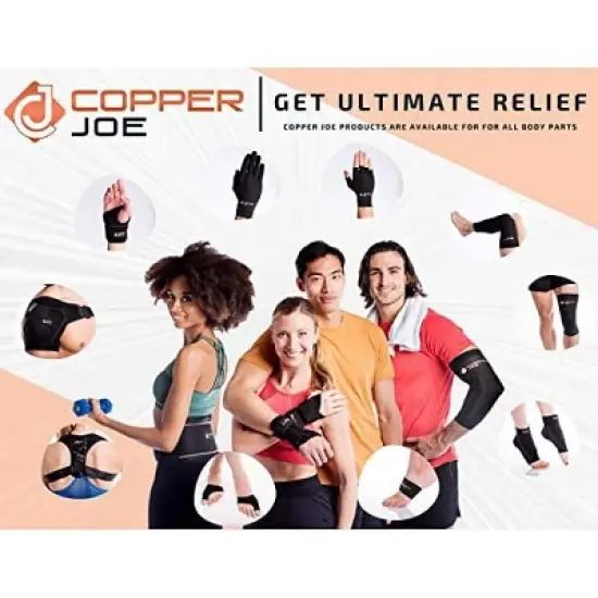 Copper Joe Adjustable Shoulder Brace Ultimate Copper Infused Recovery Compression Support for Torn Rotator Cuff Tendonitis Tears Dislocation image {5}