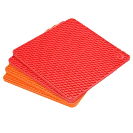 Unique Bargains Silicone Heat Resistant Multi-purpose Trivet Mat 4 Pcs image {11}