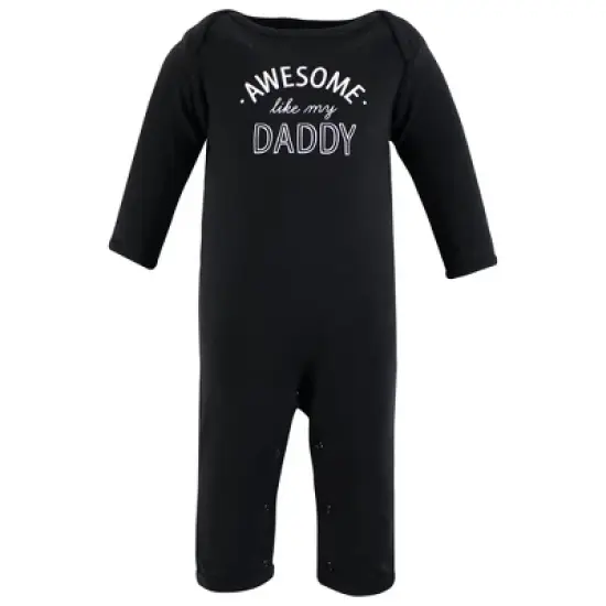 Hudson Baby Infant Boys Cotton Coveralls, Mom Dad Moon  Back image {3}
