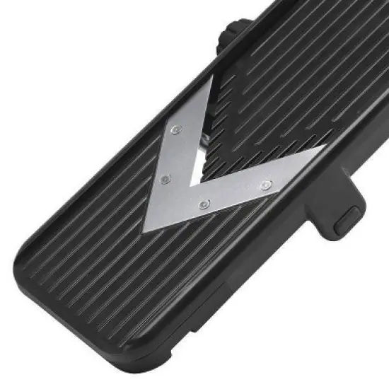 Cuisinart V-Blade Mandoline: Stainless Steel & Plastic Slicer, 2 Blades, Soft-Grip Handle, Freestanding, Black image {2}