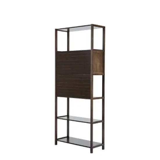 Selma Bamboo Bookcase Left Facing Spindle Cabinet - Boraam image {2}