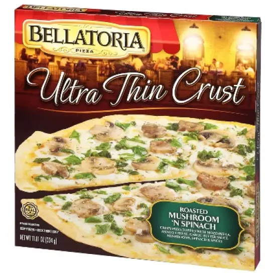 Bellatoria Ultra Thin Crust Roasted Mushroom N' Spinach Frozen Pizza - 11.81oz image {3}