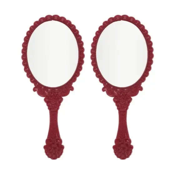 Unique Bargains Delicate Handheld Mirror 2 Pcs image {10}