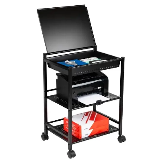 Mind Reader 3-Tier Cart with Covered Compartment Organizer Metal image {11}